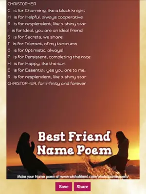 Name Meanings Poem Generator android App screenshot 0