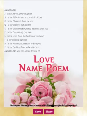 Name Meanings Poem Generator android App screenshot 2