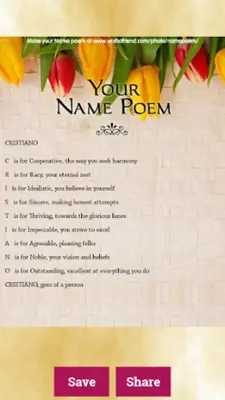 Name Meanings Poem Generator android App screenshot 8